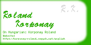 roland korponay business card